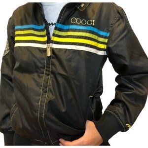 COOGI Kids Boys Windbreaker Jacket Black Striped Full Zip Long Sleeve Coat 8